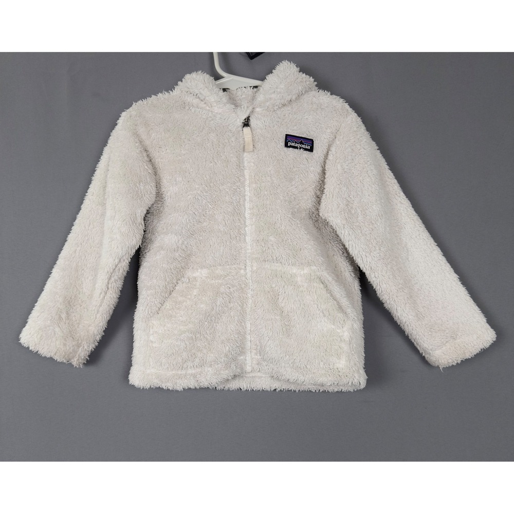 Patagonia Baby Hi Loft Fleece Jacket 3T Hooded Bear Ears Cream Full Zip